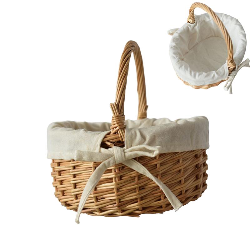 Portable Woven rattan basket flower basket gift basket with handles and cloth lining Fruit vegetable bread sundries storage bask коричневый
Portable Woven rattan basket flower basket gift basket with handles and cloth lining Fruit vegetable bread sundries storage bask коричневый