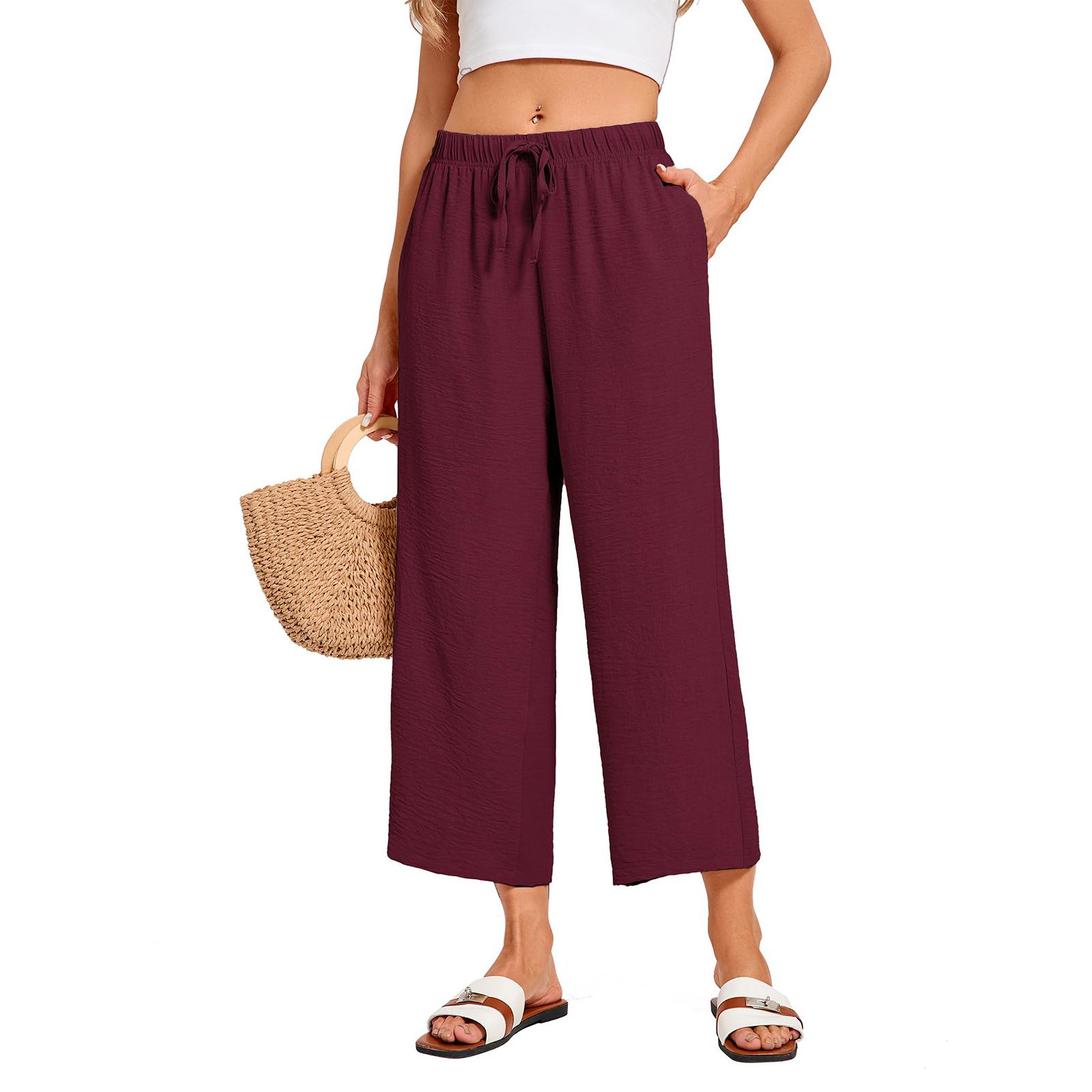 Women s Casual Fashion Cotton-Linen Blend Pants With Side Pockets S винний
Women s Casual Fashion Cotton-Linen Blend Pants With Side Pockets S винний