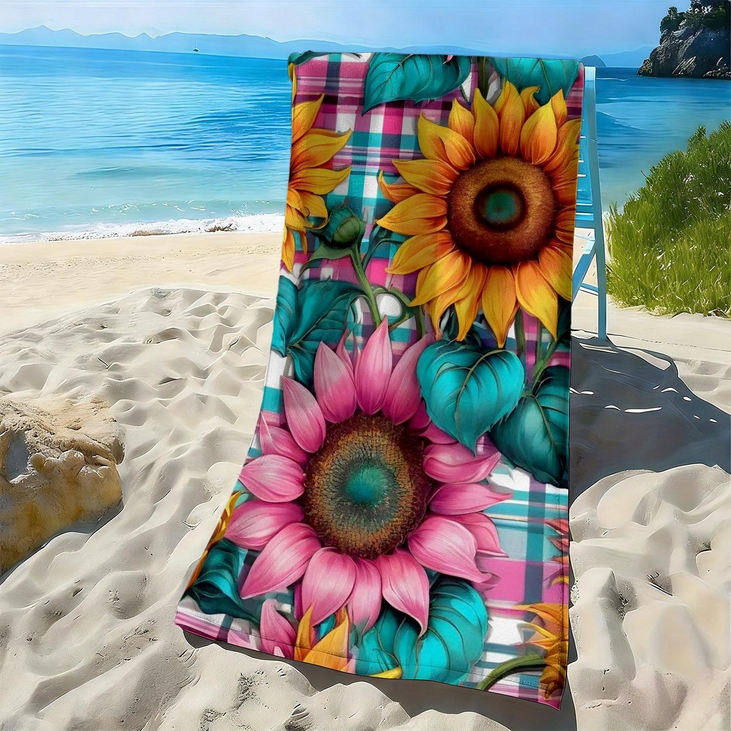 Sunflowers and colorful patterns polyester microfiber beach towel is highly absorbent, suitable for swimming and beach outings W40*H60(CM)
Sunflowers and colorful patterns polyester microfiber beach towel is highly absorbent, suitable for swimming and beach outings W40*H60(CM)