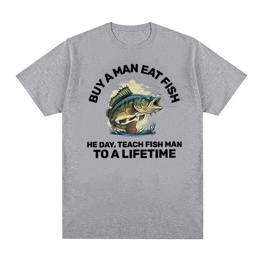 Купите футболку с забавными мемами «A Man Eat Fish, He Day, Teach Fish Man, To A Lifetime Funny Meme», мужскую модную хлопковую футболку большого размера с круглым вырезом в стиле ретро
Купите футболку с забавными мемами «A Man Eat Fish, He Day, Teach Fish Man, To A Lifetime Funny Meme», мужскую модную хлопковую футболку большого размера с круглым вырезом в стиле ретро
