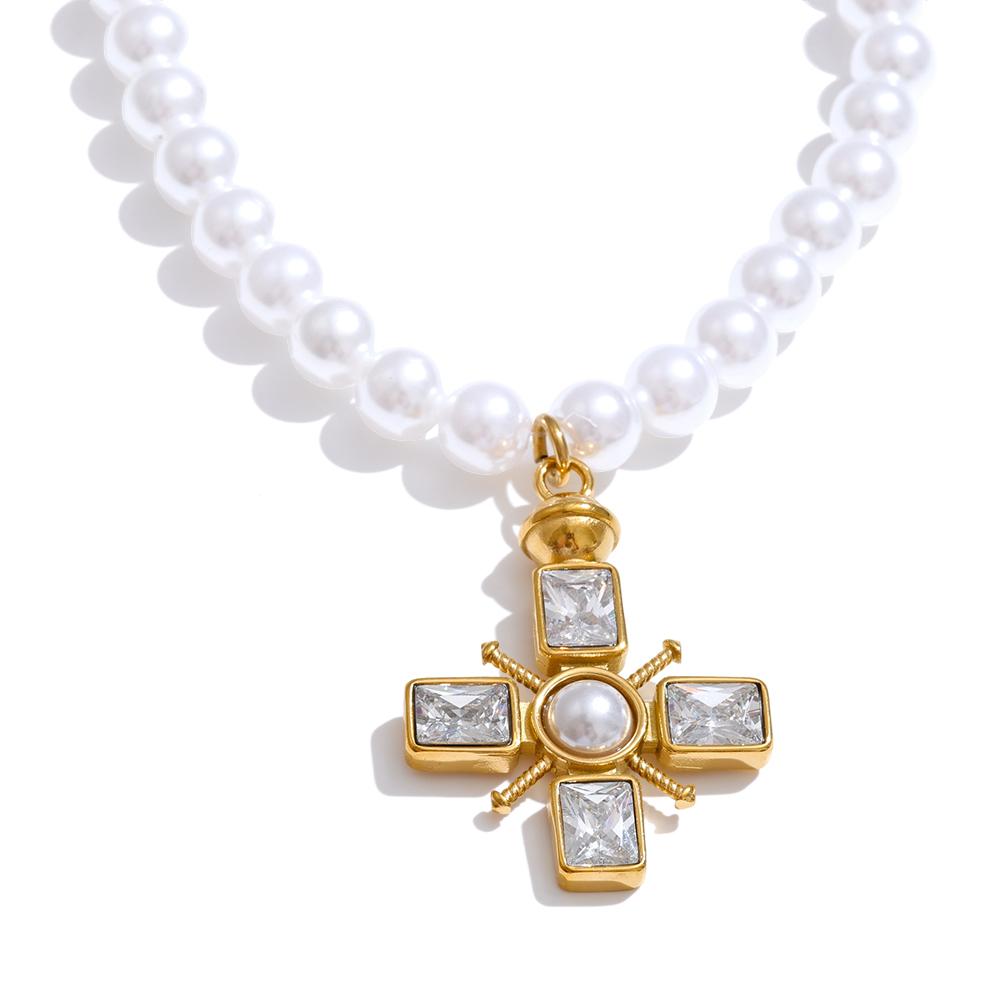 Yhpup Elegance Simulated Pearls Handmade Chain Cross Cubic Zirconia Charm Pendant Necklace Gift Fashion Beads Jewelry 2025 New
Yhpup Elegance Simulated Pearls Handmade Chain Cross Cubic Zirconia Charm Pendant Necklace Gift Fashion Beads Jewelry 2025 New
