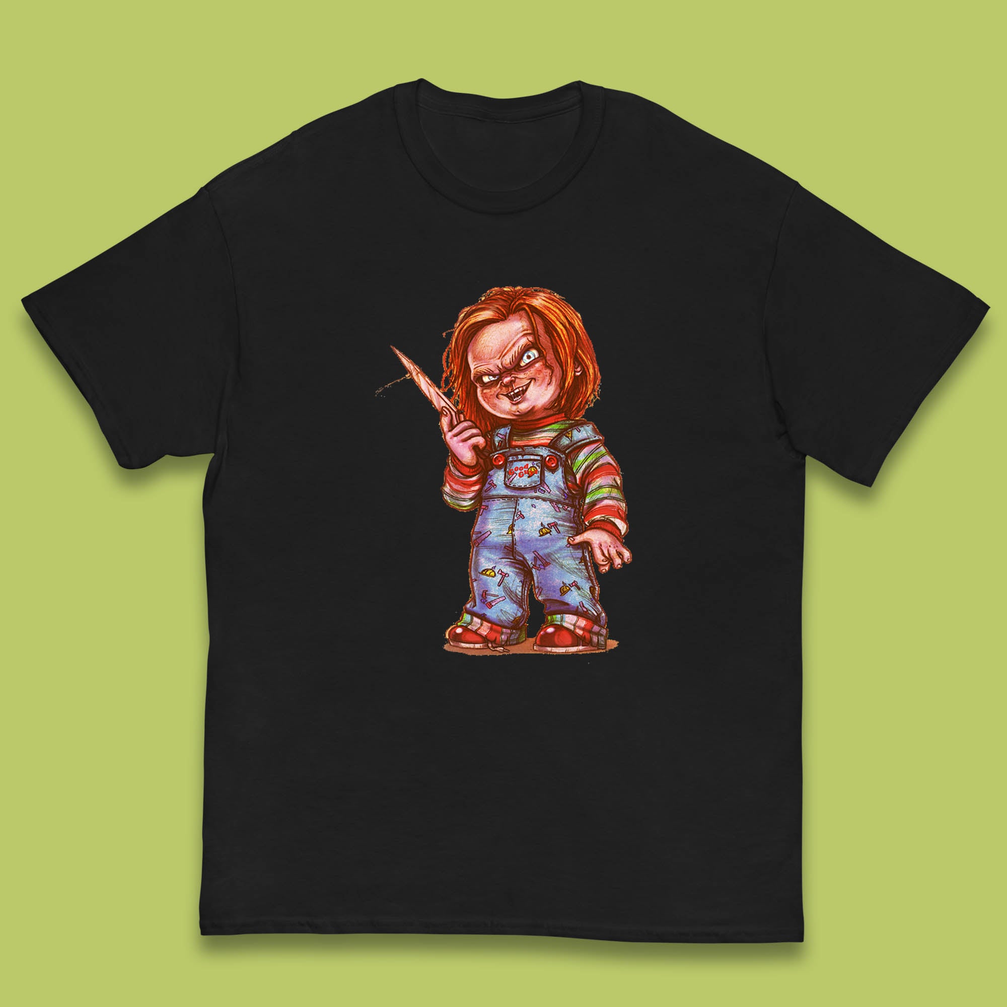 The Horror Movie Character Chucky With Knife Serial Killer Halloween Horror Movie Inspired Chucky Kids T Shirt 110
The Horror Movie Character Chucky With Knife Serial Killer Halloween Horror Movie Inspired Chucky Kids T Shirt 110