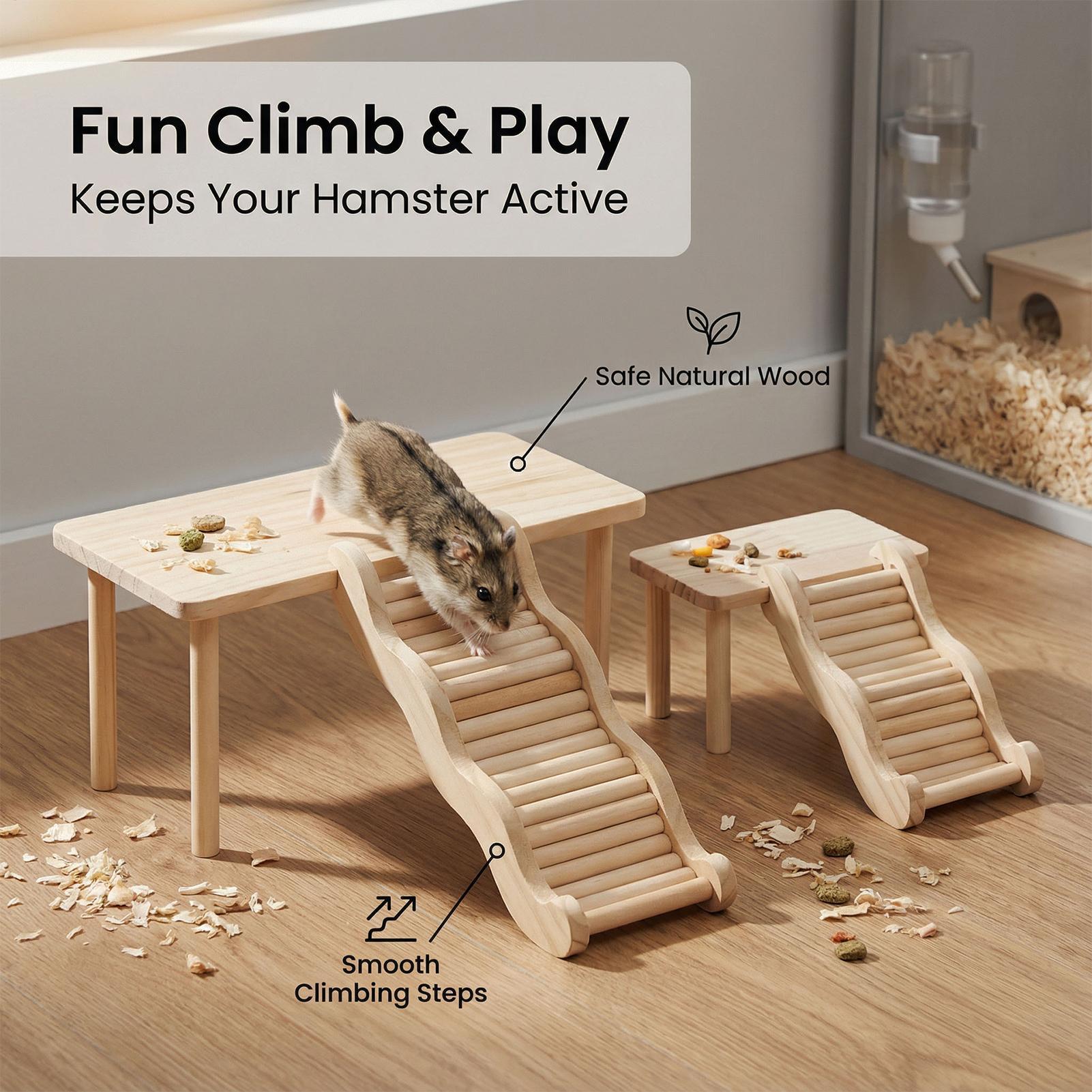 Hamster Playground Wooden Climbing Ladder Wooden Hamster Cage Accessories for Gerbil Mouse Mice Small Animal Ferret Squirrel CN
Hamster Playground Wooden Climbing Ladder Wooden Hamster Cage Accessories for Gerbil Mouse Mice Small Animal Ferret Squirrel CN