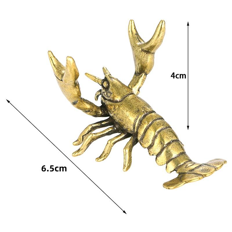 Твердые латунные миниатюры, орнамент в виде раков, винтажный держатель для ручек с животными, настольные украшения, коллекции ремесел, фигурки омаров