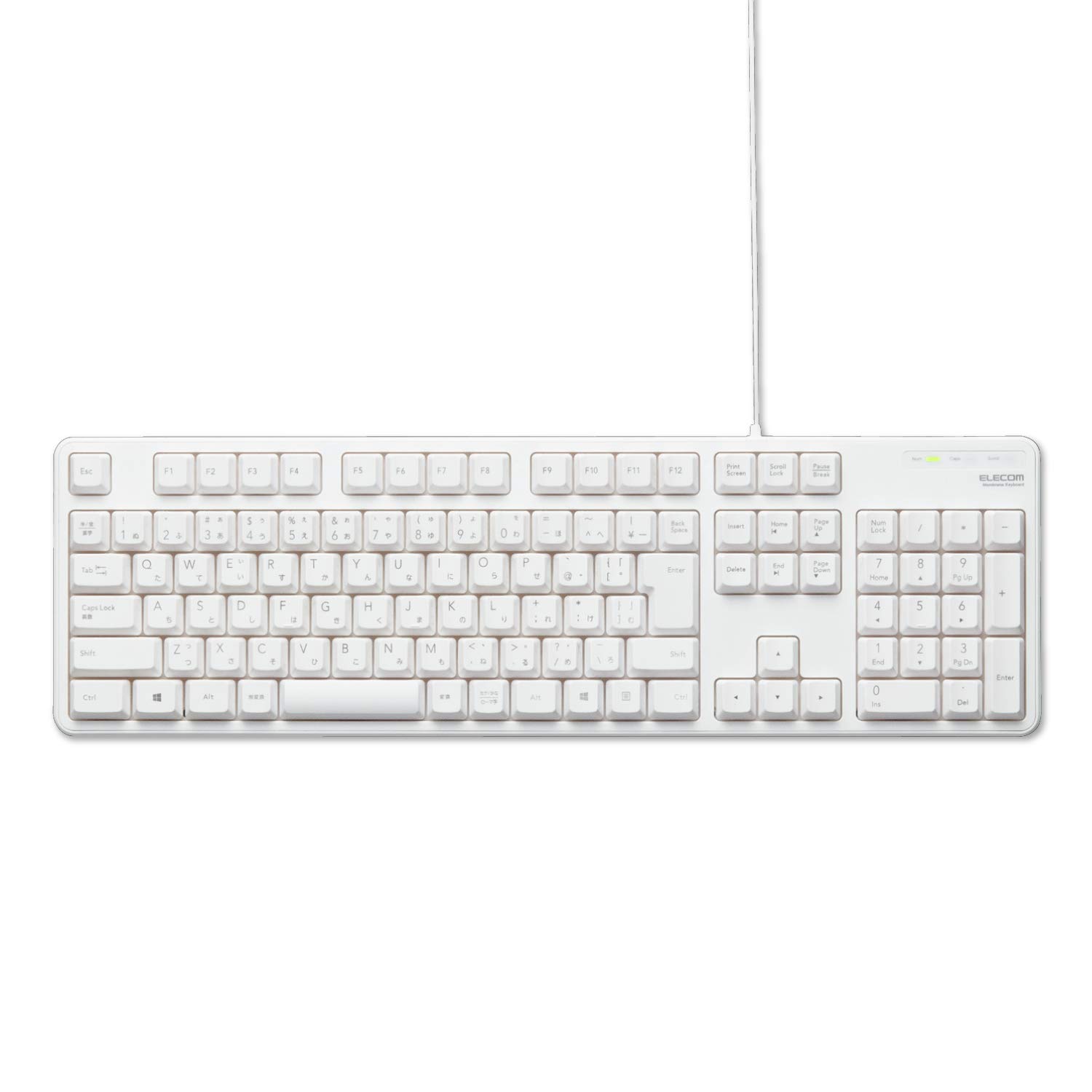 ELECOM Wired Keyboard Membrane Type Full Size White TK-FCM104WH
ELECOM Wired Keyboard Membrane Type Full Size White TK-FCM104WH