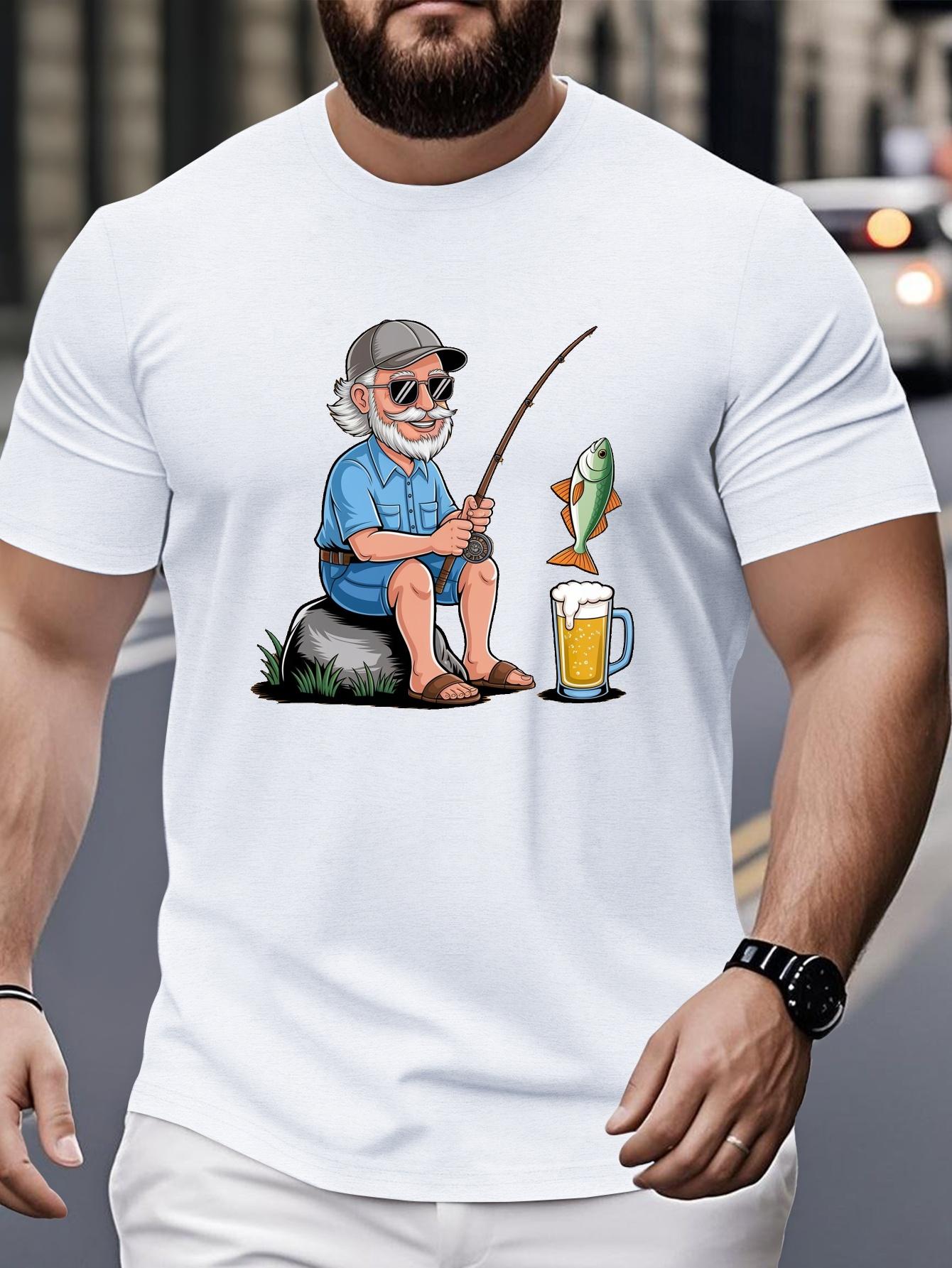 Men S Plus Size Casual T-Shirt with Elderly for Man Fishing Graphic - Short Sleeve, Round Neck, Lightweight Summer Tee, S
Men S Plus Size Casual T-Shirt with Elderly for Man Fishing Graphic - Short Sleeve, Round Neck, Lightweight Summer Tee, S