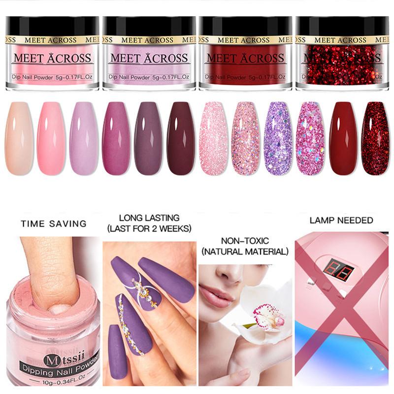 MEET ACROSS Glitter Dipping Powder Nail Kit Dipping Nail Powder System Set Dust Natural Dry Nail Art DIY Decoration For Manicure
MEET ACROSS Glitter Dipping Powder Nail Kit Dipping Nail Powder System Set Dust Natural Dry Nail Art DIY Decoration For Manicure