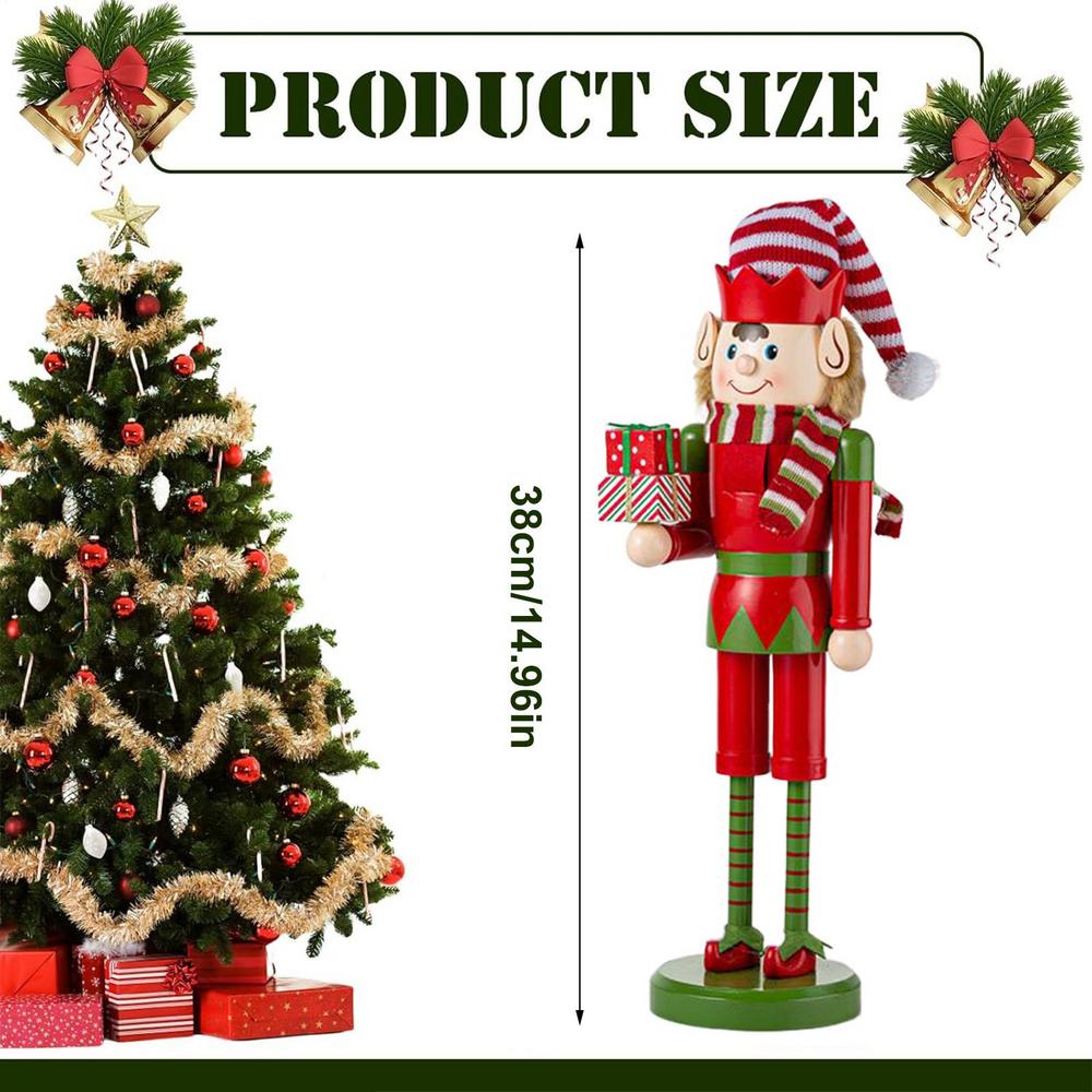 38cm Nutcracker Elfs Figures Decor Wooden Nutcracker Christmas Interior Decoration for Fireplace Child Dining Table
38cm Nutcracker Elfs Figures Decor Wooden Nutcracker Christmas Interior Decoration for Fireplace Child Dining Table