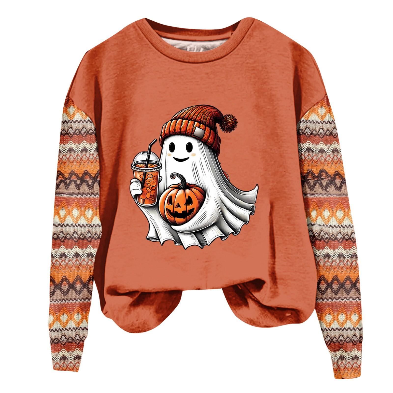 Женская мода повседневная длинная рукава Хэллоуин принтованный круглый вырез свитер Топ M хаки
Женская мода повседневная длинная рукава Хэллоуин принтованный круглый вырез свитер Топ M хаки