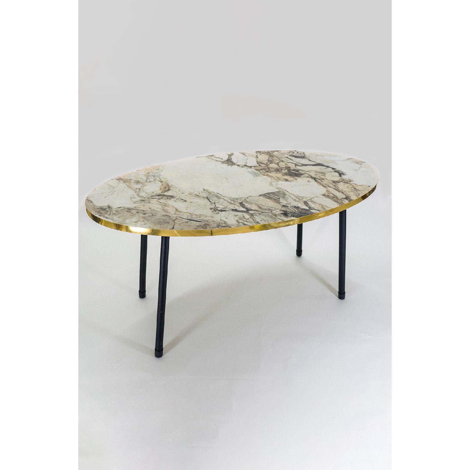 Журнальный столик Black Metal Legs Ellipse Efes Gold 
Журнальный столик Black Metal Legs Ellipse Efes Gold