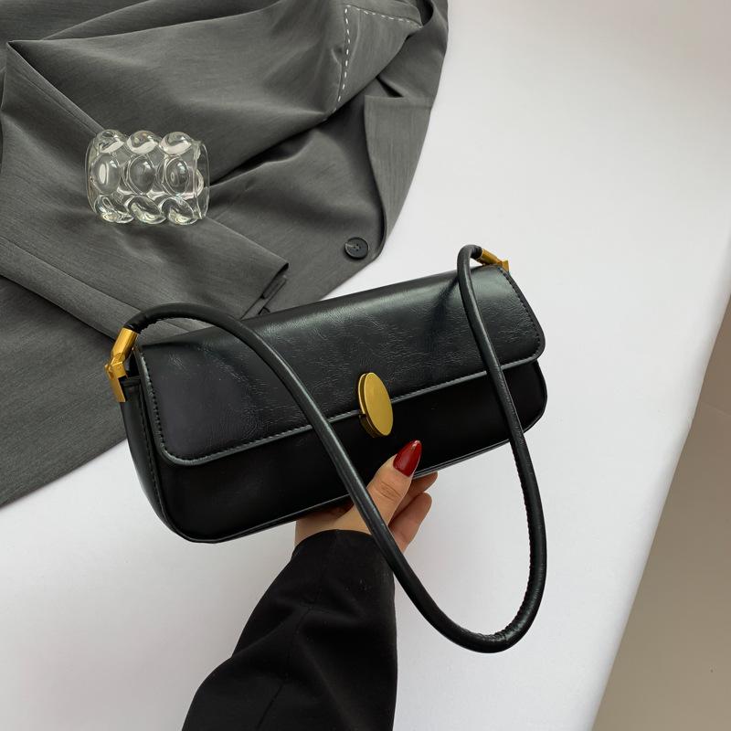 Повседневная сумка-мессенджер в иностранном стиле популярна в этом году, простая маленькая сумка 2024 года, новая модная женская сумка через плечо в стиле ретро чёрный