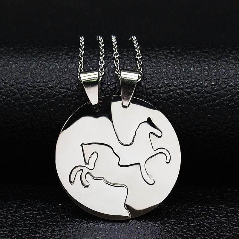2PCS Horse Stainless Steel Chain Necklace for Women Men Horses Accessories Couple Love Necklace Jewelry Equestrian Gift N725S01
2PCS Horse Stainless Steel Chain Necklace for Women Men Horses Accessories Couple Love Necklace Jewelry Equestrian Gift N725S01