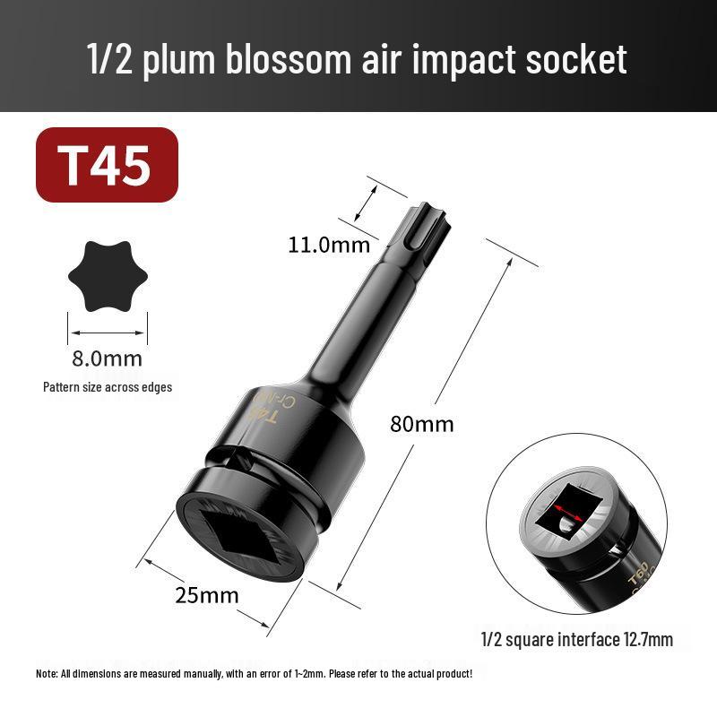 Electric 1/2 Hex Torx Impact Wrench Bit with Large Pneumatic Socket
Electric 1/2 Hex Torx Impact Wrench Bit with Large Pneumatic Socket