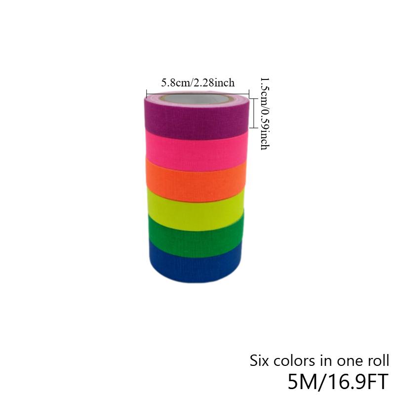 Fluorescent Cotton Tape 6 Colours, UV Blacklight Reactive, Neon Coloured For Party Decoration, Halloween, Crafts
Fluorescent Cotton Tape 6 Colours, UV Blacklight Reactive, Neon Coloured For Party Decoration, Halloween, Crafts
