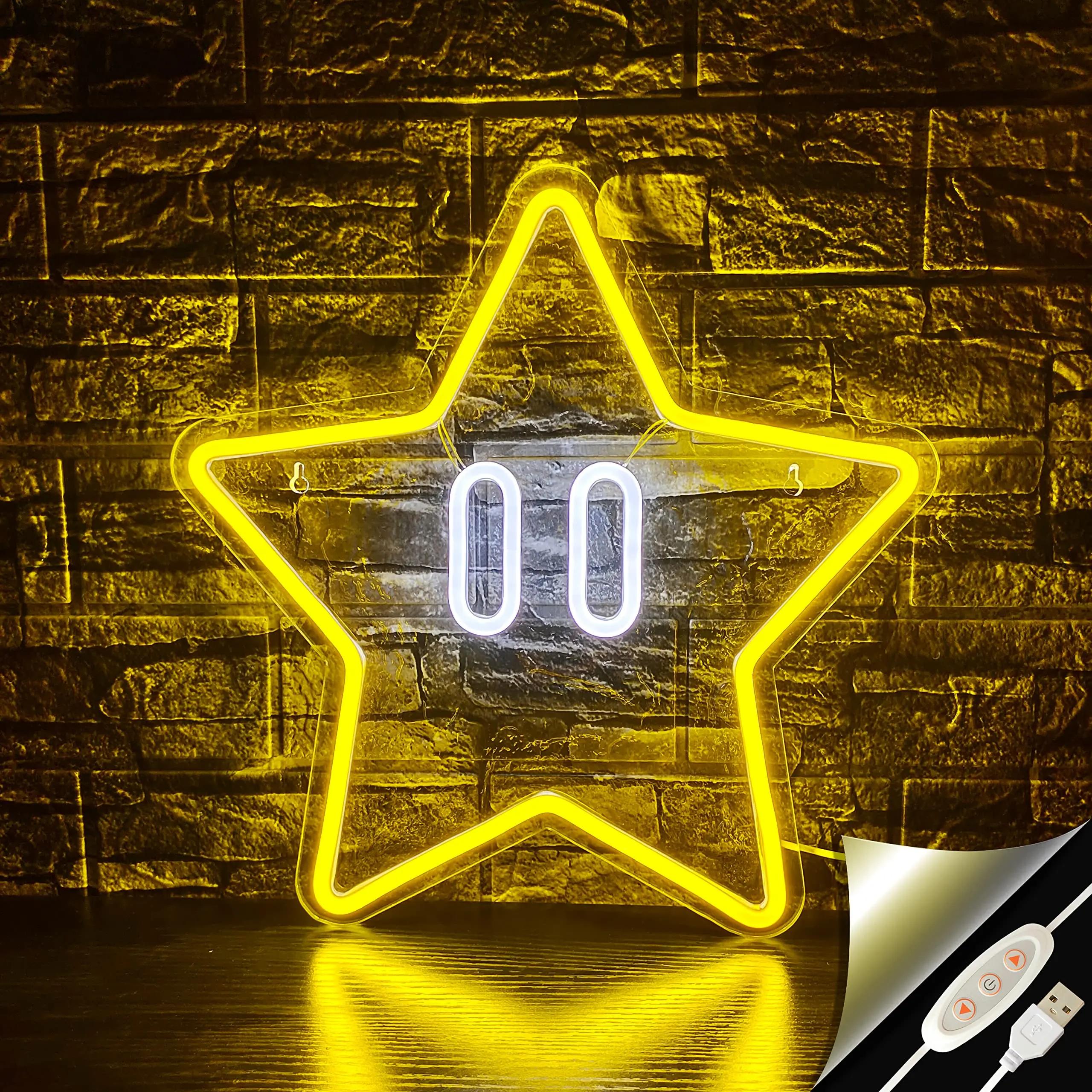 Star Neon Sign Gaming Neon Sign for Game Room Decor USB Powered Dimmable Super Star Led Neon Light Sign for Boys Kids Room Decor
Star Neon Sign Gaming Neon Sign for Game Room Decor USB Powered Dimmable Super Star Led Neon Light Sign for Boys Kids Room Decor