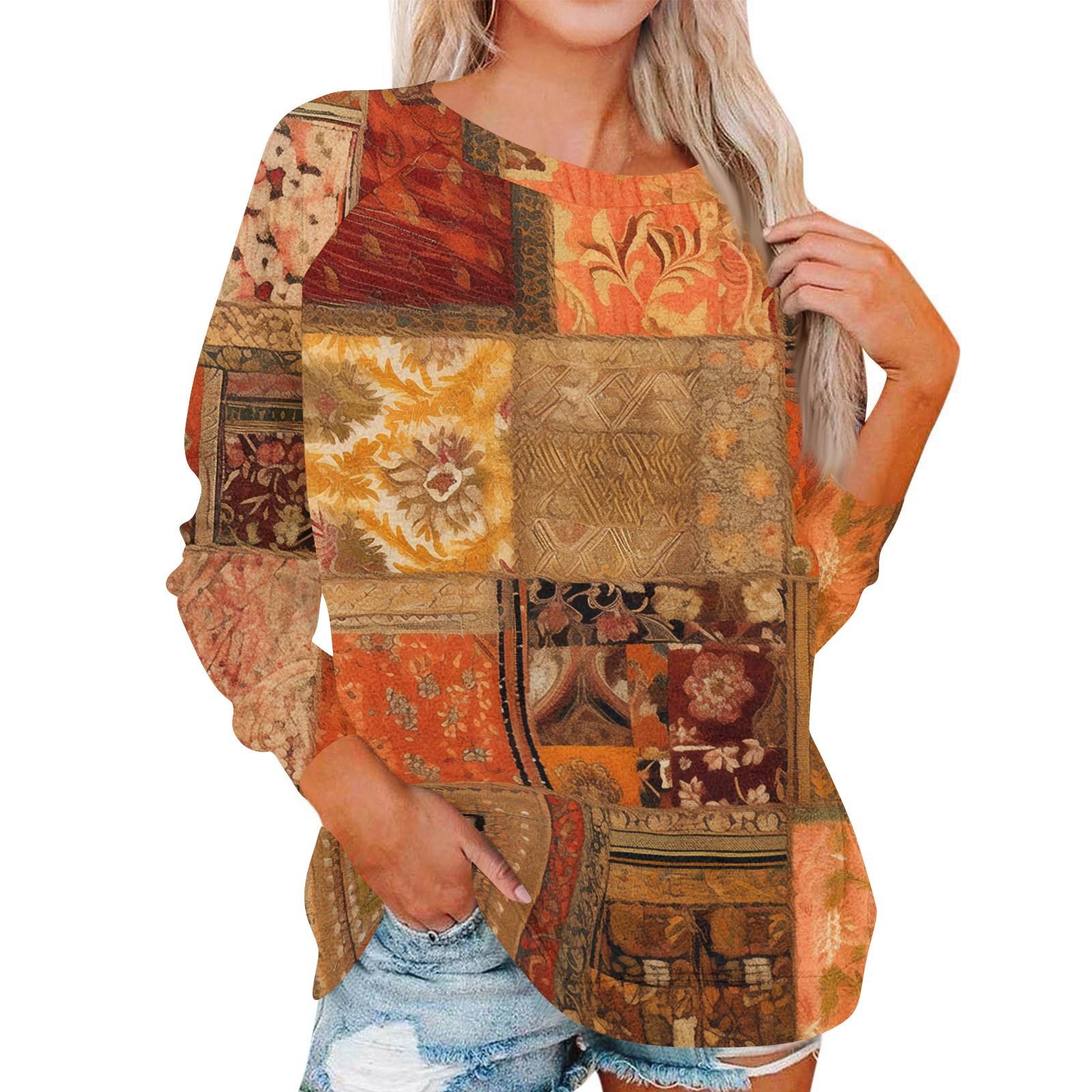 Women s Fashionable Round Neck Shoulder Long Sleeved Printed Casual Pullover Top M
Women s Fashionable Round Neck Shoulder Long Sleeved Printed Casual Pullover Top M