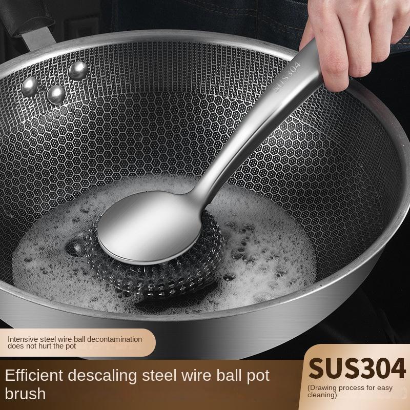 Detachable 304 Stainless Steel cleaning Round Ball Pot Brush Long Handle Cleaning Brushes & Ball brush For Household Kitchen Use
Detachable 304 Stainless Steel cleaning Round Ball Pot Brush Long Handle Cleaning Brushes & Ball brush For Household Kitchen Use