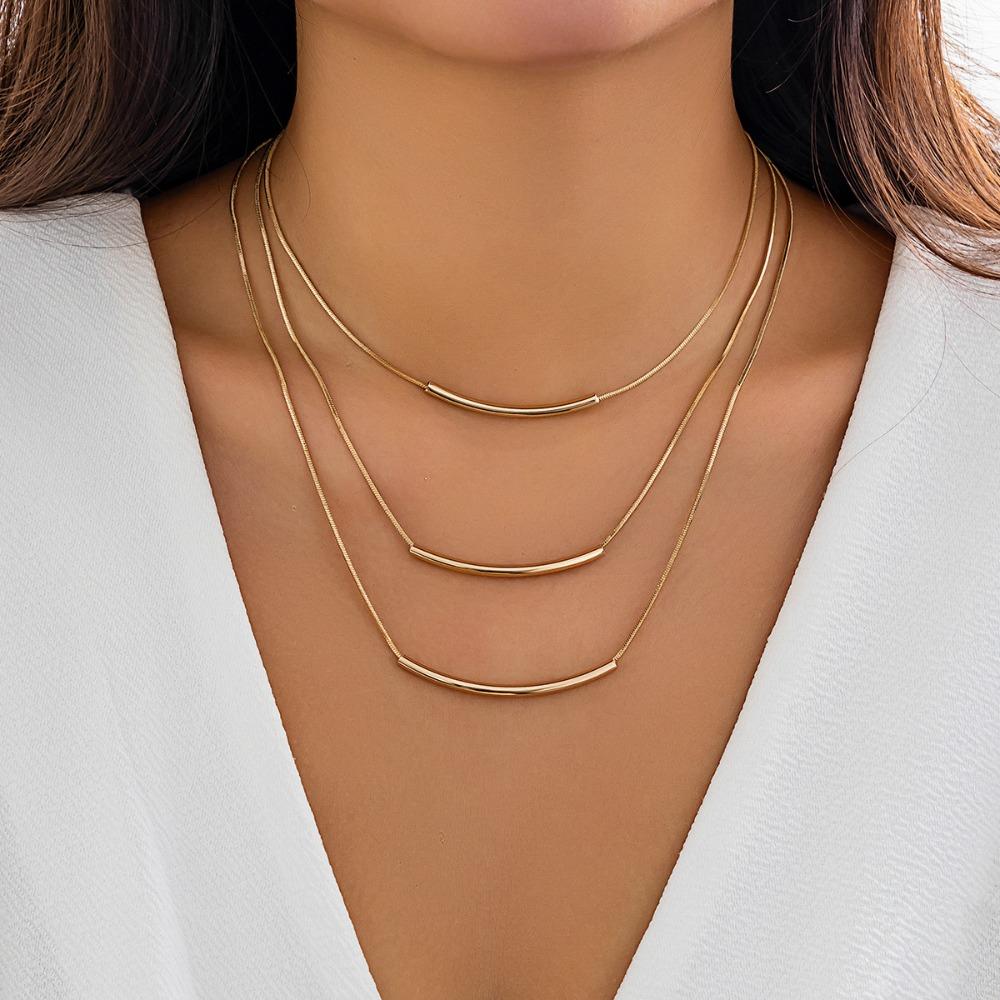 Fashion Smooth Round Tube Necklace Simplicity Necklace New Metal Snake Bone Chain
Fashion Smooth Round Tube Necklace Simplicity Necklace New Metal Snake Bone Chain