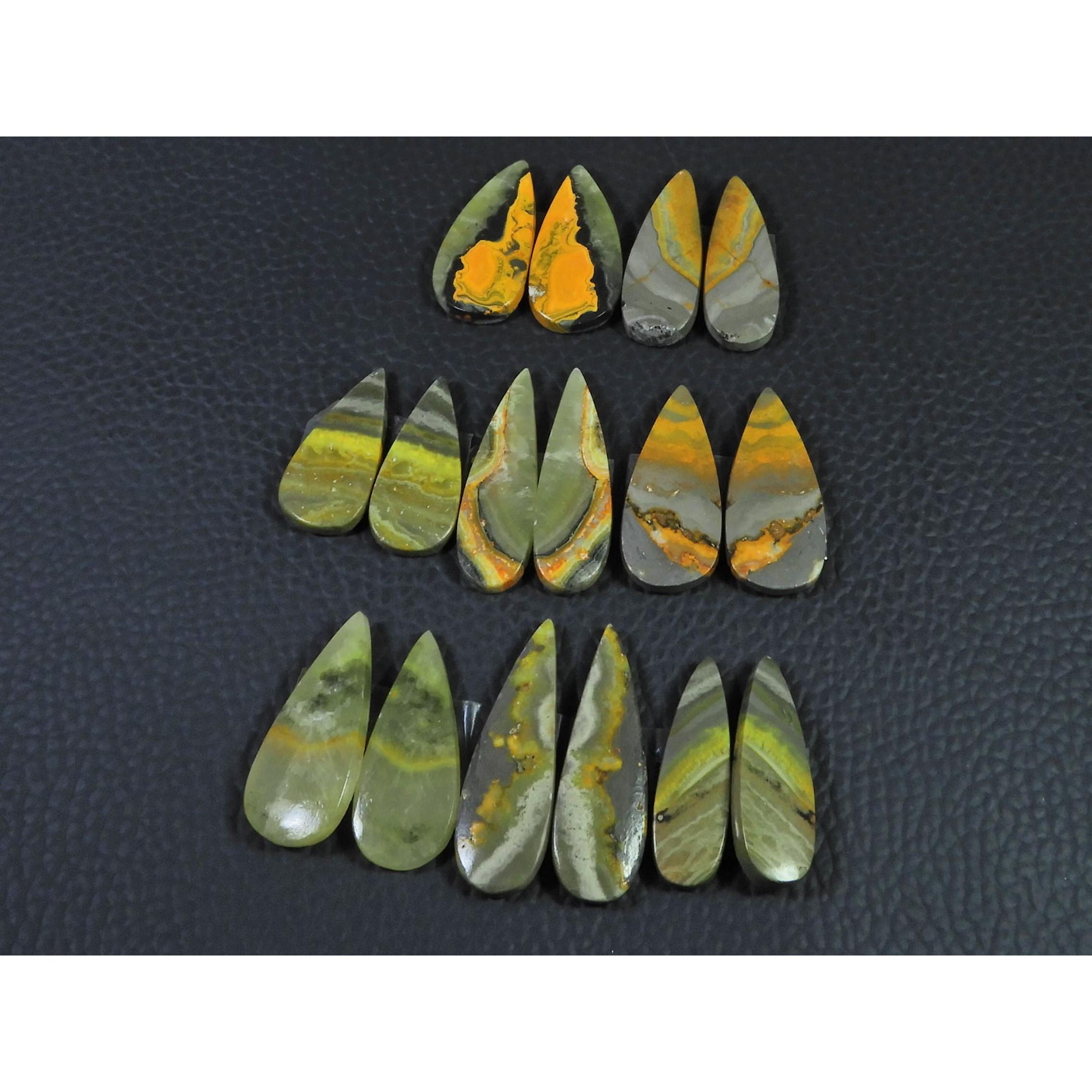109Cts.Natural Bumble Bee Jasper Matched Pair Pear Loose Gemstone 08Pair Lot C-2227
109Cts.Natural Bumble Bee Jasper Matched Pair Pear Loose Gemstone 08Pair Lot C-2227