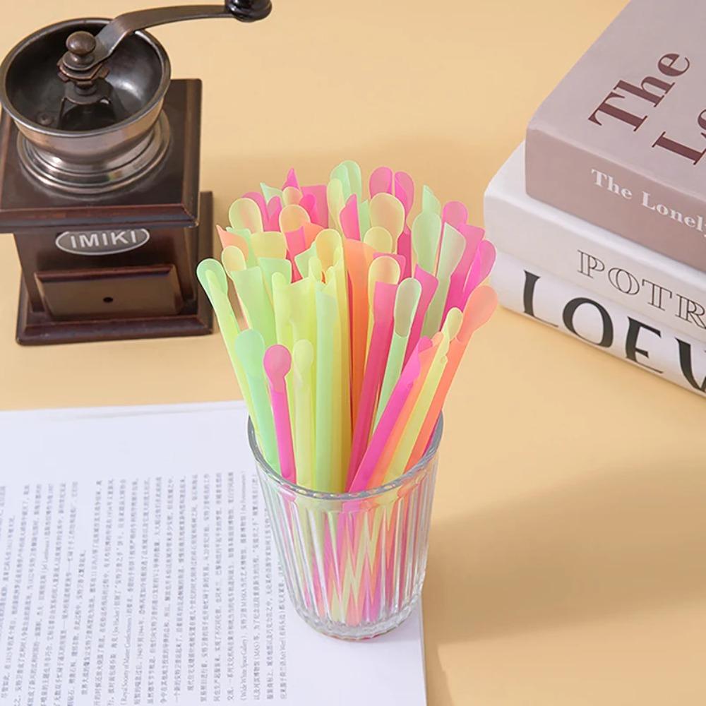 100pcs Plastic Drinking Straw Spoon Colorful Bar Pub Slush Straw Smoothie Spoon Straw Beach 
100pcs Plastic Drinking Straw Spoon Colorful Bar Pub Slush Straw Smoothie Spoon Straw Beach