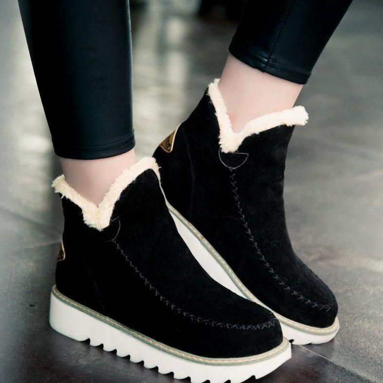 Зимние ботинки для снега, новые, большие размеры, с плоским дном, толстая подошва, бархатные, теплые, низкие, хлопковые, короткие ботинки большого размера 35