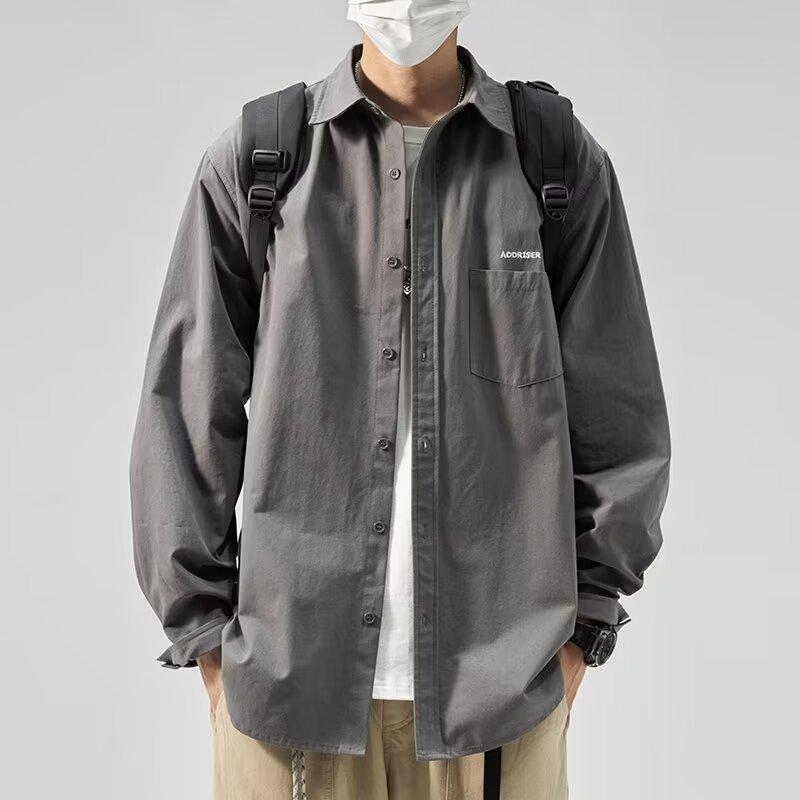 Модна чоловіча сорочка з довгими рукавами, весняно-осінні прості літери, вишивка, суцільна кольорова сорочка, універсальна вільна робоча бавовняна куртка 5XL темно-сірий
Модна чоловіча сорочка з довгими рукавами, весняно-осінні прості літери, вишивка, суцільна кольорова сорочка, універсальна вільна робоча бавовняна куртка 5XL темно-сірий