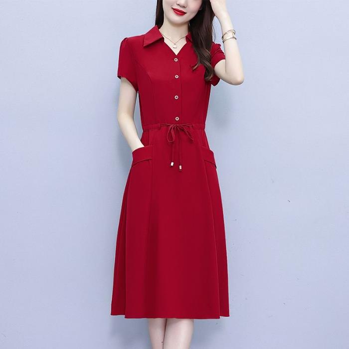 French Hepburn style dress temperament is thin, covering the belly and reducing the age skirt for women, small men, new summer models 4XL червоний
French Hepburn style dress temperament is thin, covering the belly and reducing the age skirt for women, small men, new summer models 4XL червоний