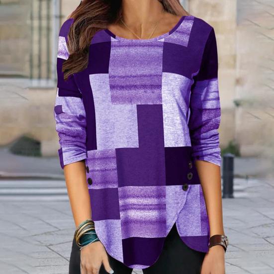 Женская футболка контрастного цвета с нерегулярным подолом, пуловер средней длины, мягкая повседневная пуговица
Женская футболка контрастного цвета с нерегулярным подолом, пуловер средней длины, мягкая повседневная пуговица