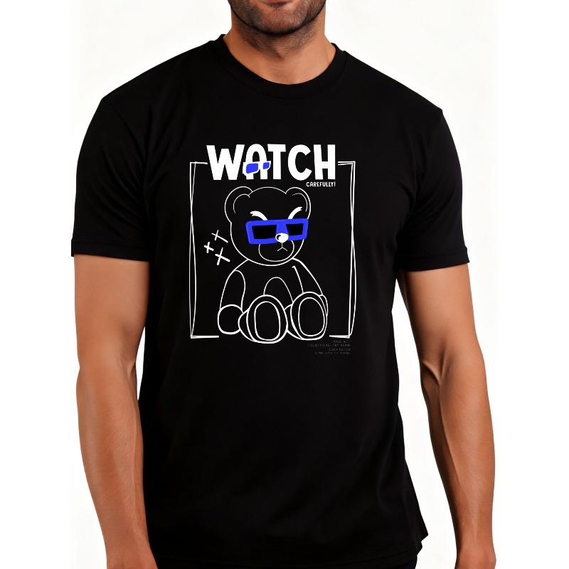 European Size Casual Style Men S T-Shirt Bear with Glasses Watch Carefully Graphic Summer Wear Gift for Him 4XL чорний
European Size Casual Style Men S T-Shirt Bear with Glasses Watch Carefully Graphic Summer Wear Gift for Him 4XL чорний