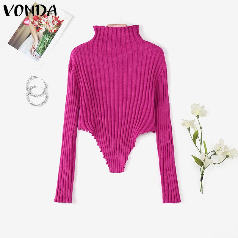 VONDA Autumn Women High Neck Long Sleeve Rib Knitted Irregular Sweater Undershirts L темно-розовый
VONDA Autumn Women High Neck Long Sleeve Rib Knitted Irregular Sweater Undershirts L темно-розовый