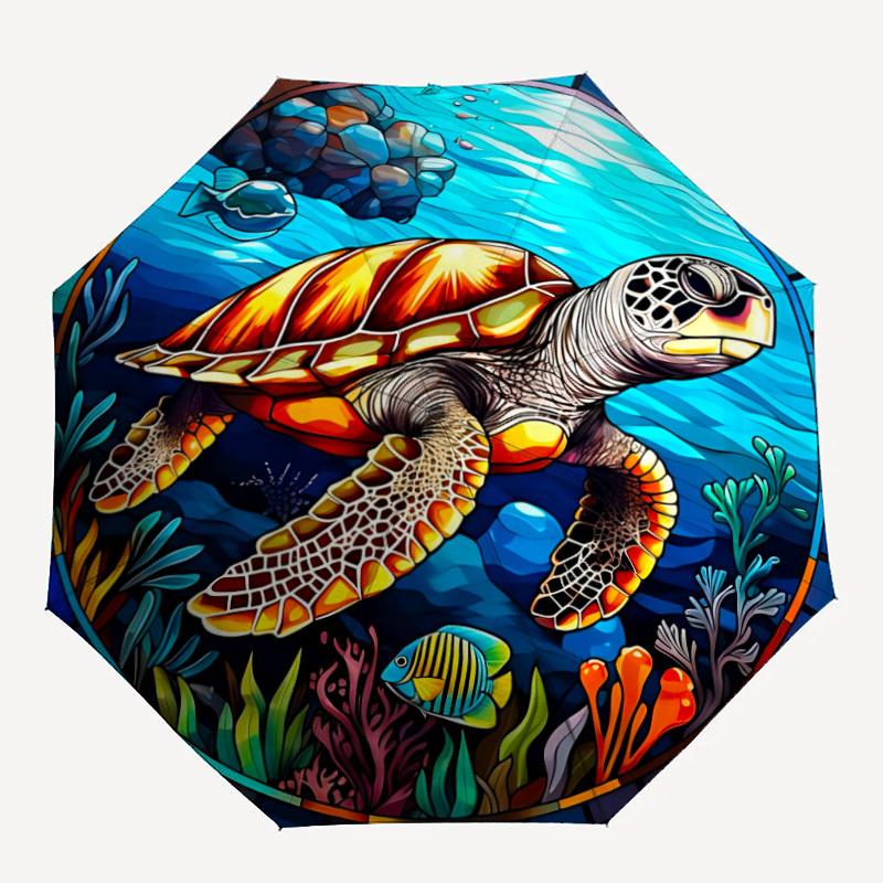 1pc Ocean Turtle Automatic Folding Umbrella, Lightweight Retractable Compact Travel Umbrella, 8-Rib Sturdy Frame119
1pc Ocean Turtle Automatic Folding Umbrella, Lightweight Retractable Compact Travel Umbrella, 8-Rib Sturdy Frame119
