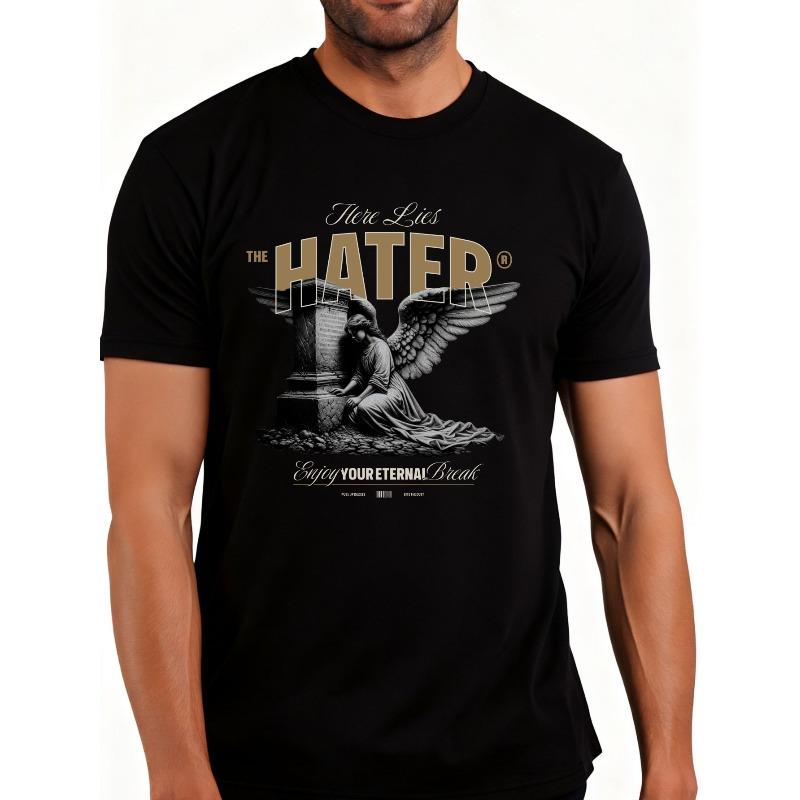 European sizes Graphic Style Men S T-Shirt with Angel And Tombstone Design Featuring The Hater Text And Eternal Break Slogan for Casual Wear S чёрный
European sizes Graphic Style Men S T-Shirt with Angel And Tombstone Design Featuring The Hater Text And Eternal Break Slogan for Casual Wear S чёрный