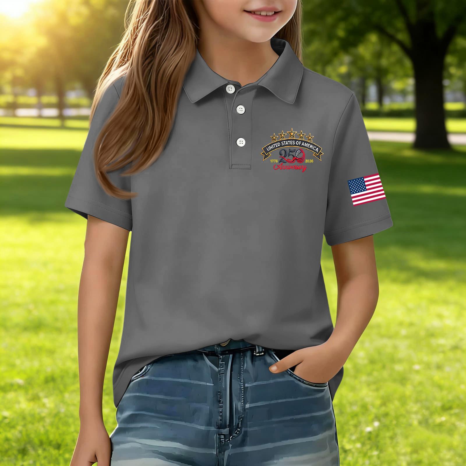 Kids Casual Short Sleeve Polo Shirt United States Independence Day Print Boys Girls Summer Top Comfortable Fit 160
Kids Casual Short Sleeve Polo Shirt United States Independence Day Print Boys Girls Summer Top Comfortable Fit 160