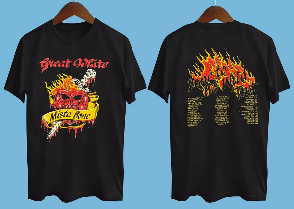 Vintage Great White Mista Bone Double Sided Black All Size Shirt Unisex T-Shirt XXXXL
Vintage Great White Mista Bone Double Sided Black All Size Shirt Unisex T-Shirt XXXXL
