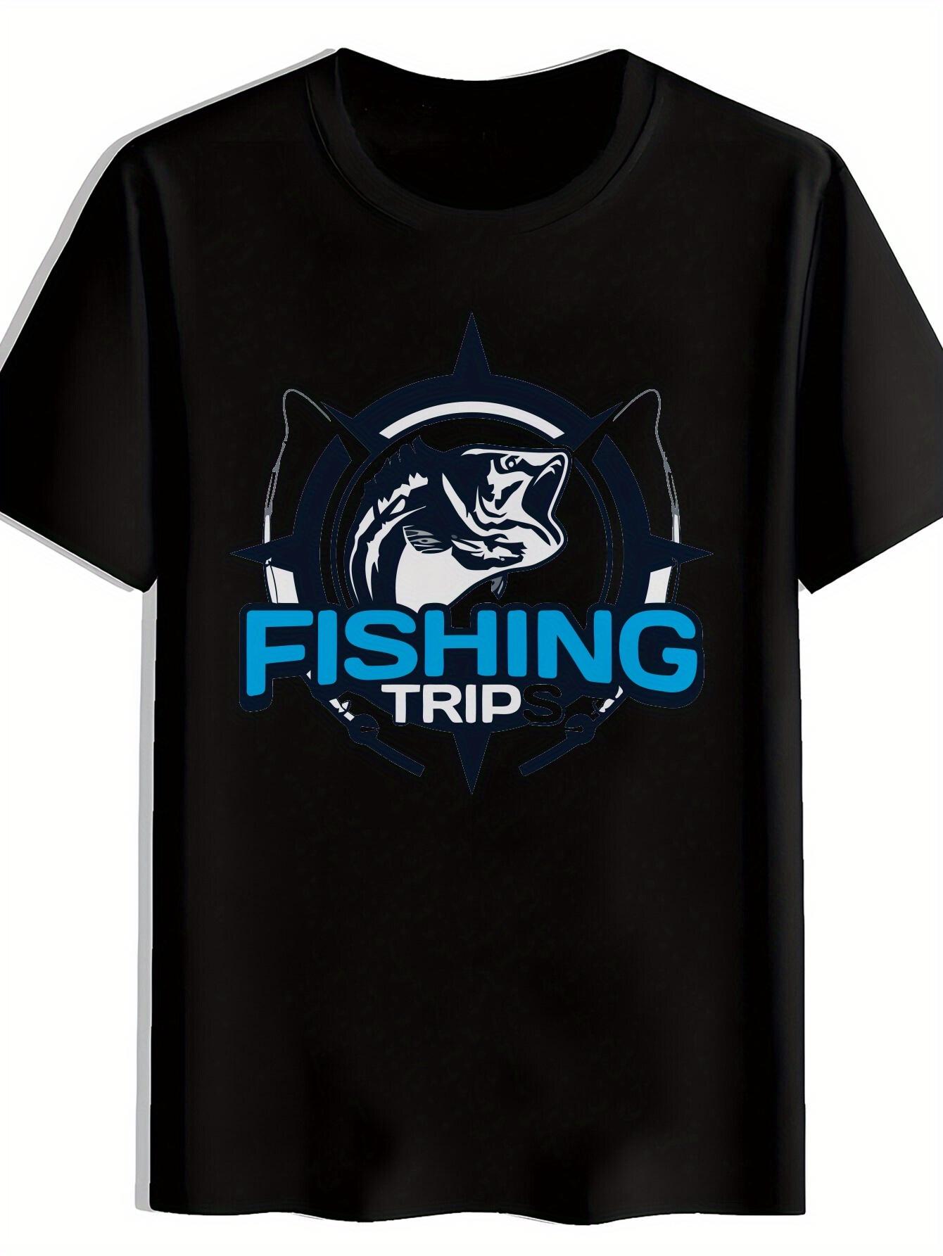 Fishing Trip Graphic T-shirt - Black Short Sleeve Crewneck with Large Fish & Sailboat Design S
Fishing Trip Graphic T-shirt - Black Short Sleeve Crewneck with Large Fish & Sailboat Design S