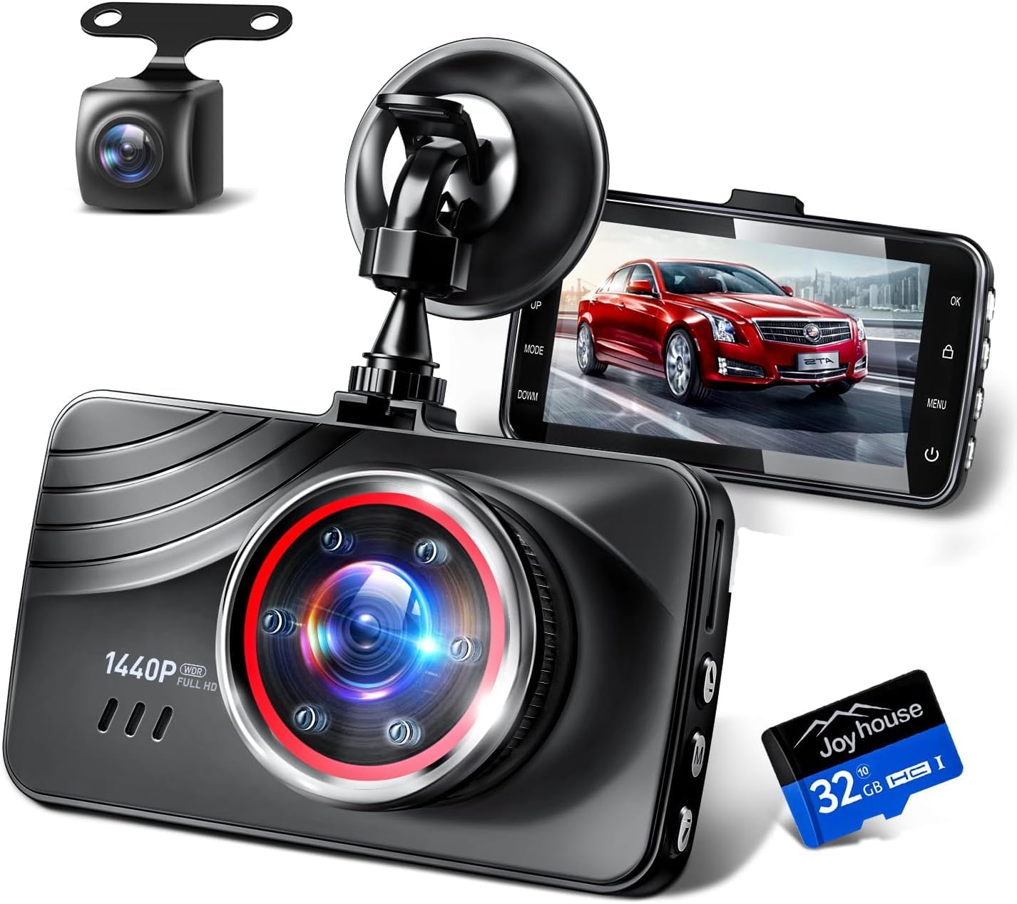 Front and rear dashcam 1440P latest IMX335 IR night LED traffic light noise large LCD screen with parking motion impact detection automatic overwrite
Front and rear dashcam 1440P latest IMX335 IR night LED traffic light noise large LCD screen with parking motion impact detection automatic overwrite