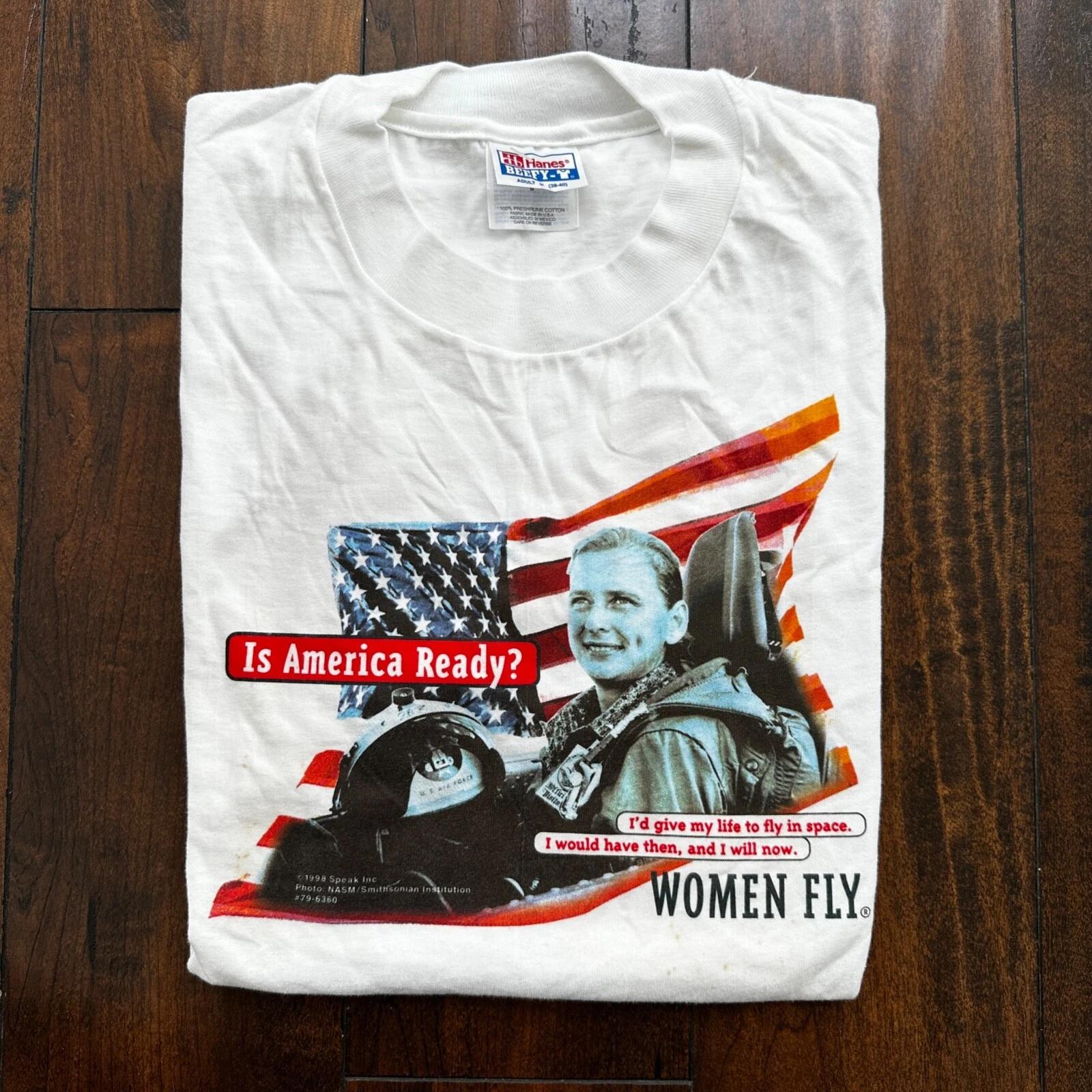 Women Fly America Is Ready Flying Airplane Vintage T Shirt USA Pilot USAF XL
Women Fly America Is Ready Flying Airplane Vintage T Shirt USA Pilot USAF XL