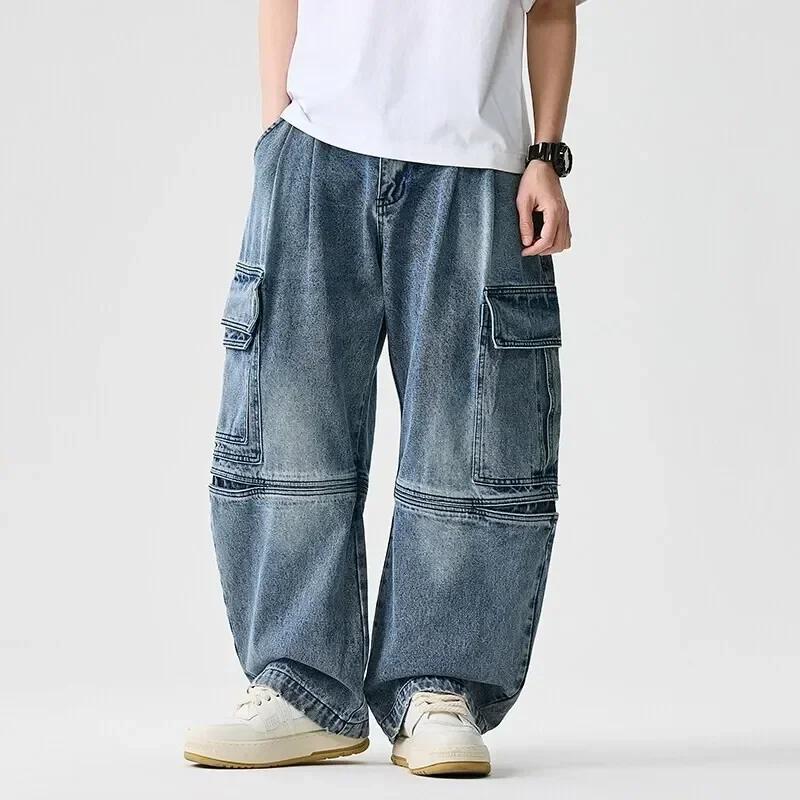 Men s Vintage Wash Denim Pants Men Multi-Pockets Loose Wide Leg Trousers Men Casual Streetwear Jeans L темно-синього кольору
Men s Vintage Wash Denim Pants Men Multi-Pockets Loose Wide Leg Trousers Men Casual Streetwear Jeans L темно-синього кольору