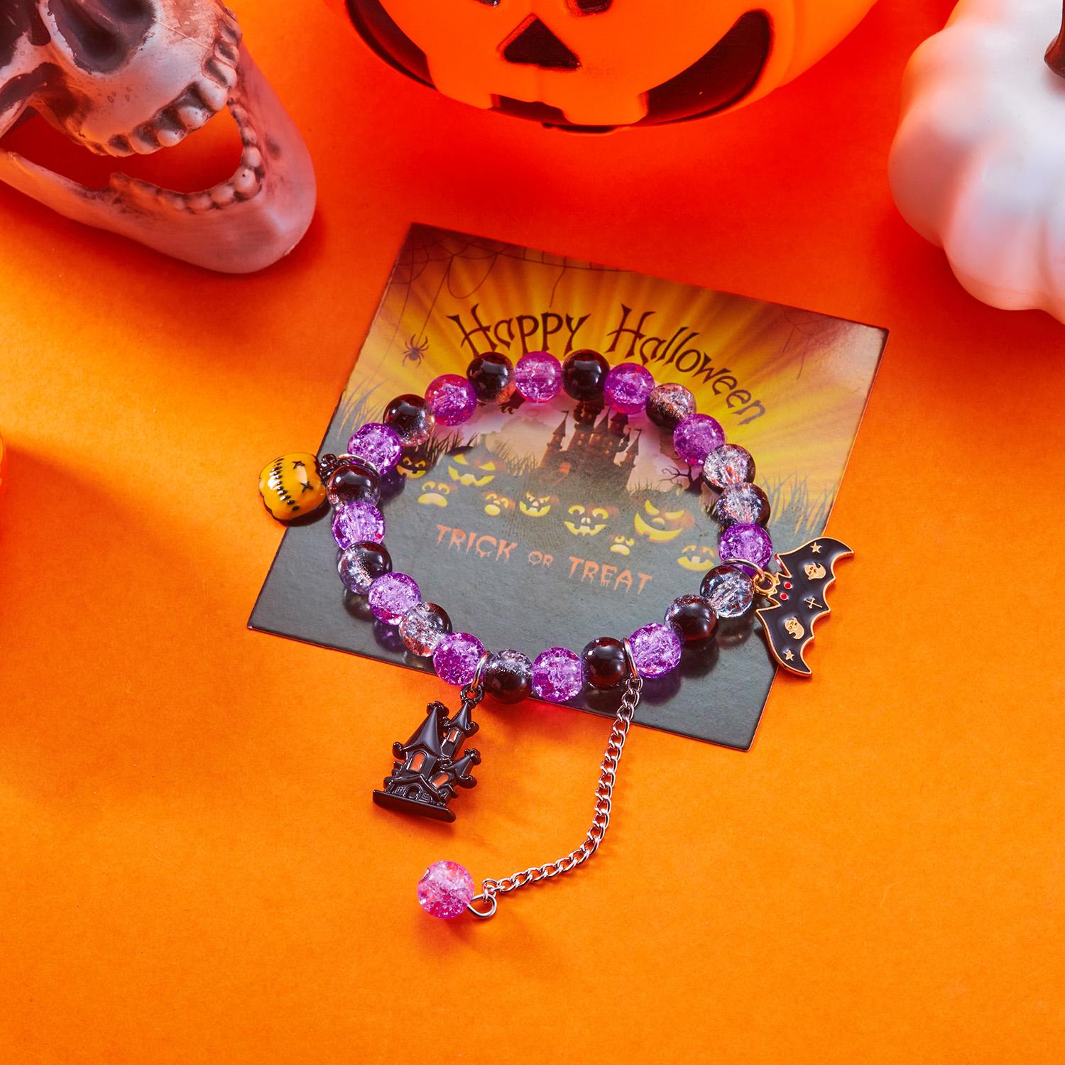 Gothic Halloween Pumpkin Ghost Bat Crystal Beads Bracelets for Women Men Handmade Beaded Elastic Bangles Punk Party Jewelry Gift
Gothic Halloween Pumpkin Ghost Bat Crystal Beads Bracelets for Women Men Handmade Beaded Elastic Bangles Punk Party Jewelry Gift