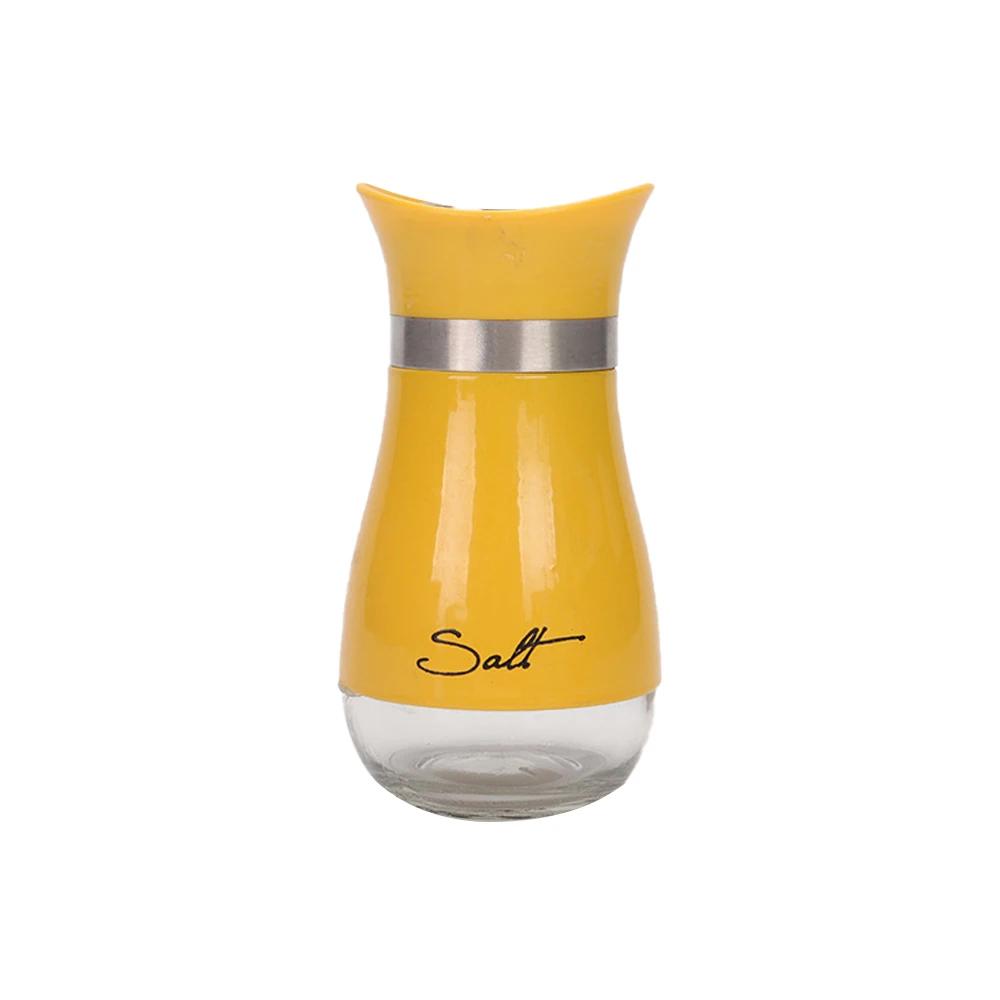 Милый диспенсер для специй Соль и перец из нержавеющей стали со стеклянным дном, для морской соли, сахара, с возможностью пополнения, банки для приправ, емкость для специй оранжевый