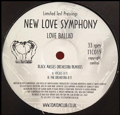 12inch Record NEW LOVE SYMPHONY - Love Ballad TTC019 Tom-Tom Club 2002 UK Dance & Electronica Used
12inch Record NEW LOVE SYMPHONY - Love Ballad TTC019 Tom-Tom Club 2002 UK Dance & Electronica Used