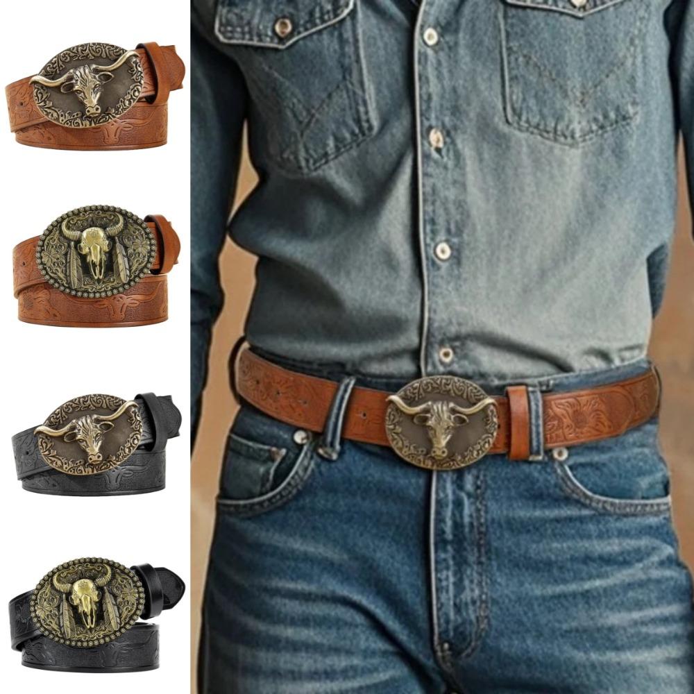 PU Leather Western Cowboy Waistband Vintage Longhorn Bull Belt Dress Decoration 110cm/43in-Style B-Brown
PU Leather Western Cowboy Waistband Vintage Longhorn Bull Belt Dress Decoration 110cm/43in-Style B-Brown