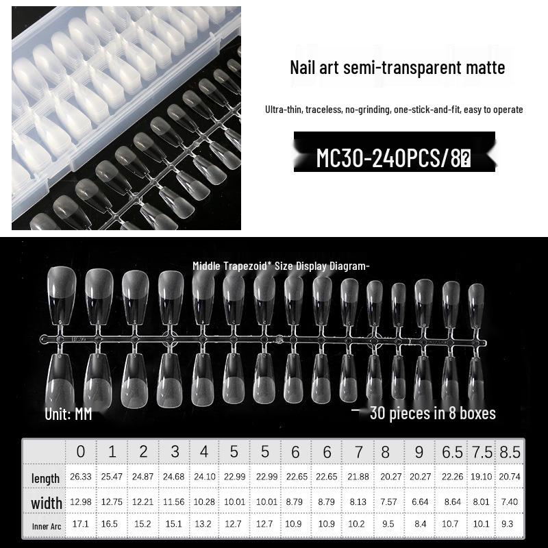 240 Прозрачные Матовые Длинные Наконечники для Ногтей Балерина - Ультратонкие и Не Требующие Опиливания
240 Прозрачные Матовые Длинные Наконечники для Ногтей Балерина - Ультратонкие и Не Требующие Опиливания