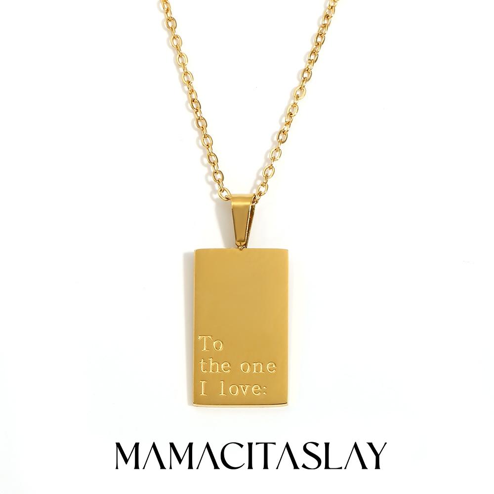 MamacitaSlay New Vintage Couple Jewelry Motto Engraved Square Pendant Necklace 18k Gold Plated Necklaces for Women Men Jewelry 45cm
MamacitaSlay New Vintage Couple Jewelry Motto Engraved Square Pendant Necklace 18k Gold Plated Necklaces for Women Men Jewelry 45cm
