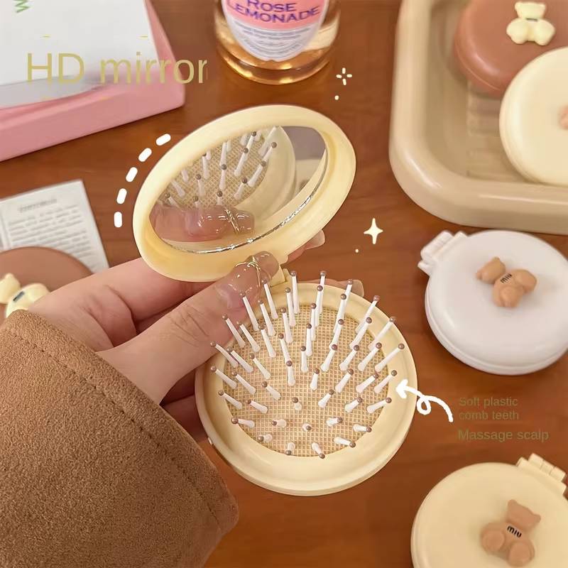 Mini Cute Foldable Head Massager Cartoon Air Bag Hair Comb Air Cushion Comb With Makeup Mirror Portable Hair Styling Comb Tools
Mini Cute Foldable Head Massager Cartoon Air Bag Hair Comb Air Cushion Comb With Makeup Mirror Portable Hair Styling Comb Tools