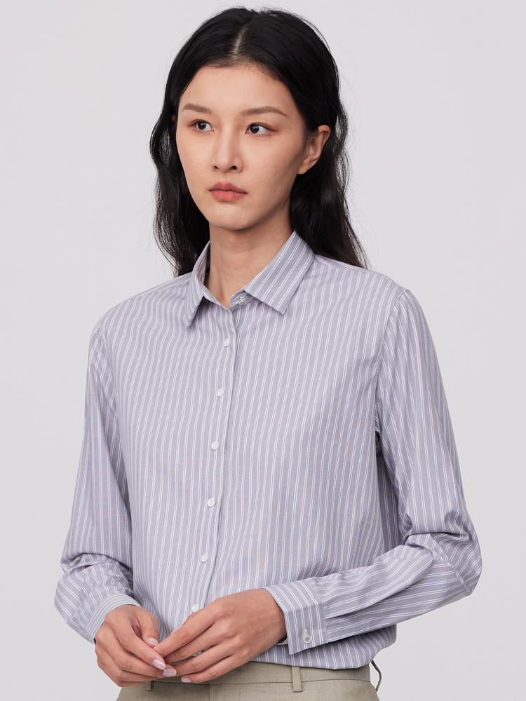 Женская свободная офисная рубашка в полоску с длинным рукавом без кармана, стандартная посадка, универсальные женские классические рубашки из бамбукового волокна
Женская свободная офисная рубашка в полоску с длинным рукавом без кармана, стандартная посадка, универсальные женские классические рубашки из бамбукового волокна