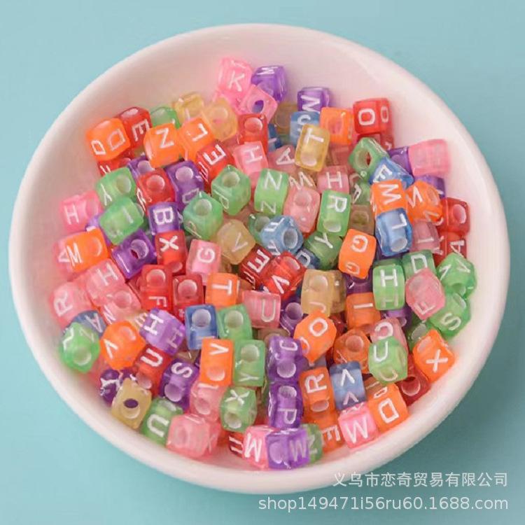 Factory direct sale acrylic colorful square letter beads white letter English letter beads diy
Factory direct sale acrylic colorful square letter beads white letter English letter beads diy