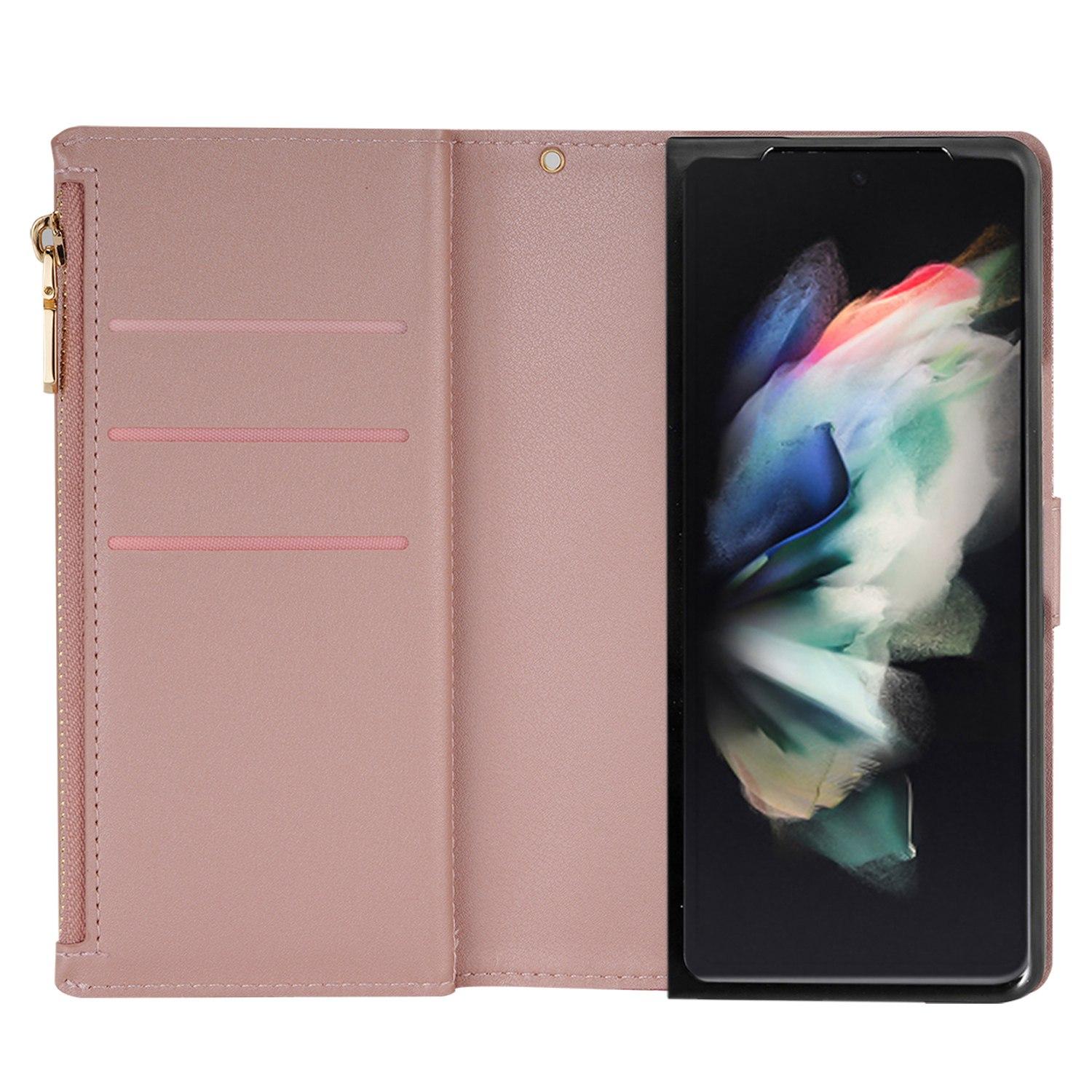 For Samsung Galaxy Z Fold4 5G Style Bling Star Laser Workmanship Phone Cover Bag Zipper Wallet Stand Anti-wear Leather Phone Case with Strap Rose Gold
For Samsung Galaxy Z Fold4 5G Style Bling Star Laser Workmanship Phone Cover Bag Zipper Wallet Stand Anti-wear Leather Phone Case with Strap Rose Gold