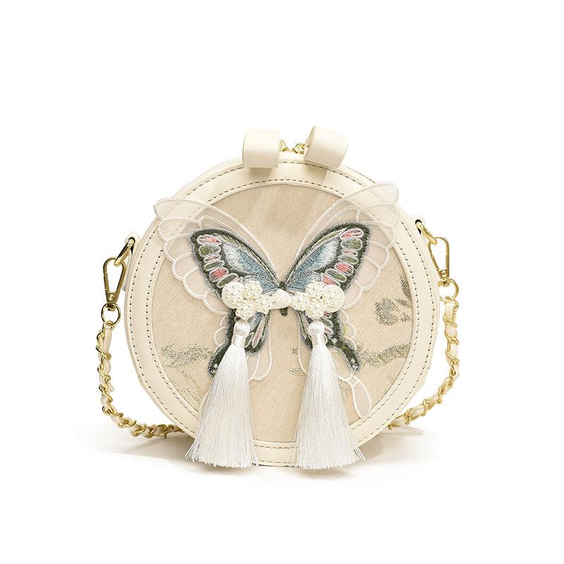 Women s Tassel Small Round Shoulder Bag Embroidery Butterfly Chain Bag For Women Summer Handbag
Women s Tassel Small Round Shoulder Bag Embroidery Butterfly Chain Bag For Women Summer Handbag