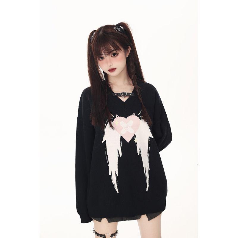 Harajuku Kawaii Angel Толстовка Женская Y2k Готическая Гот Уличная толстовка Пуловеры Черные топы с длинными рукавами
Harajuku Kawaii Angel Толстовка Женская Y2k Готическая Гот Уличная толстовка Пуловеры Черные топы с длинными рукавами